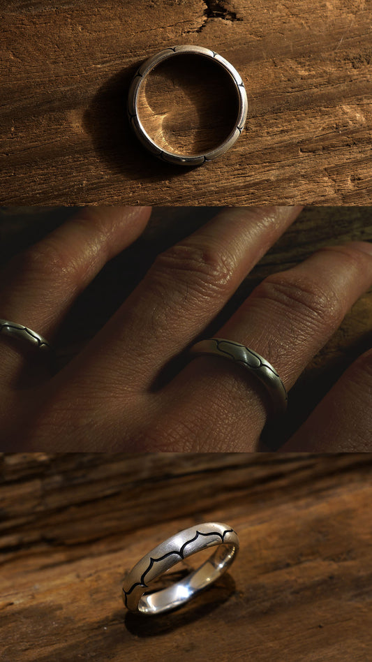 Ainu full patterned ring (M)